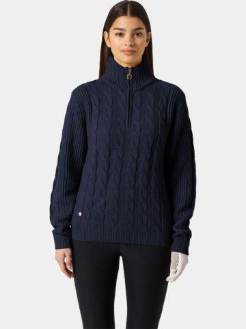 Daily Sports CABLE LS Pullover Lining Windstopp Strick navy