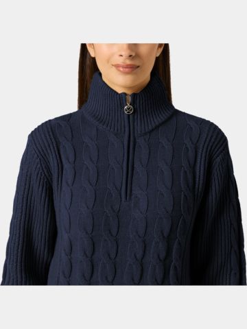 Daily Sports CABLE LS Pullover Lining Windstopp Strick navy