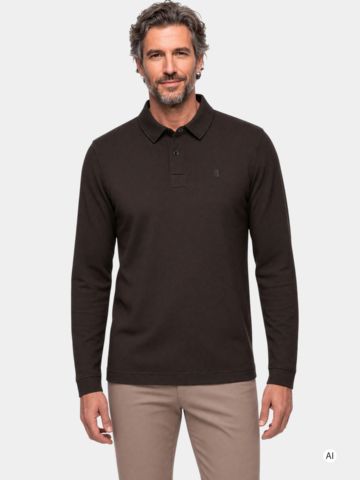Bogner TIMON-6 Langarm Polo taupe
