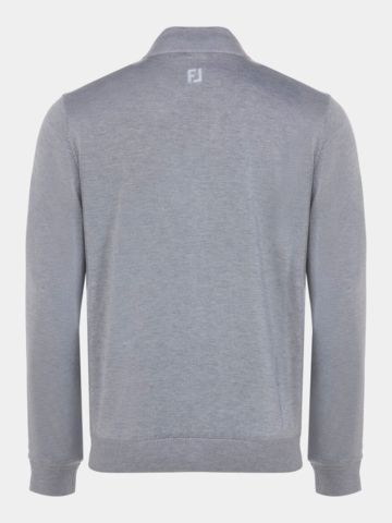 FootJoy Drirelease Full-Zip Lined Sweater Windstopp Strick hellgrau