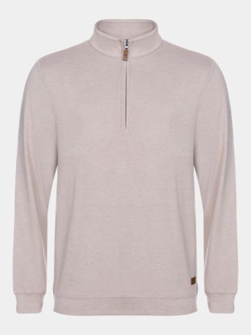 TravisMathew CLOUD SWEATER 1/4 ZIP sweatshirt sand