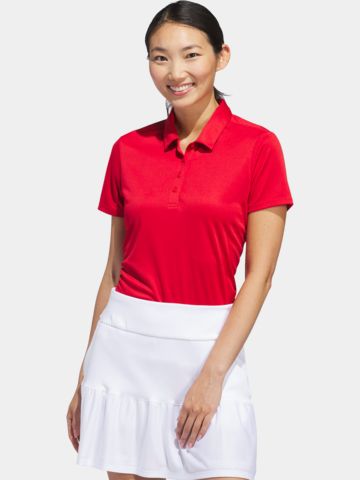 adidas Golf Performance Primegreen Halbarm Polo rot