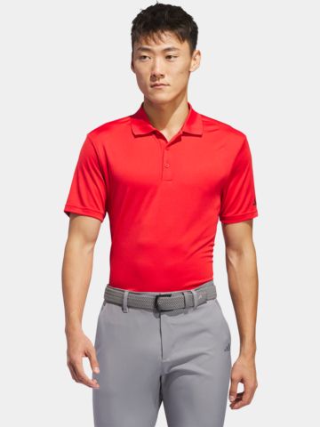 adidas Golf Performance Primegreen Half Sleeve Polo red