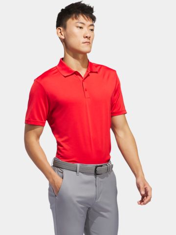 adidas Golf Performance Primegreen half-sleeve polo red