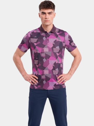 Daniel Springs Druck Halbarm Polo pink