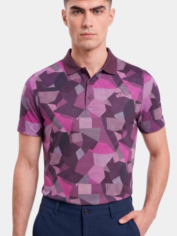 Daniel Springs Druck Halbarm Polo pink