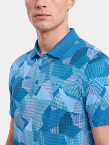 Daniel Springs Druck Halbarm Polo petrol