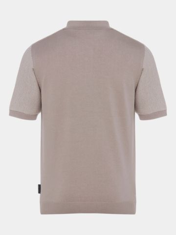 Daniel Springs Strick Halbarm Polo sand