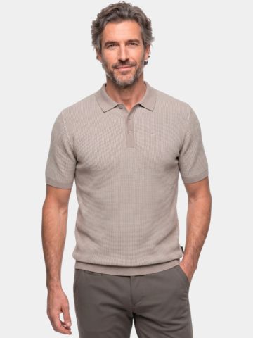 Daniel Springs Strick Halbarm Polo sand