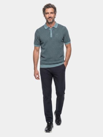 Daniel Springs Strick Halbarm Polo grün