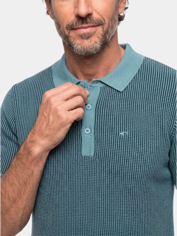 Daniel Springs Strick Halbarm Polo grün