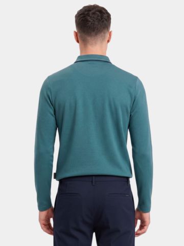 Daniel Springs Thermo Langarm Polo grün