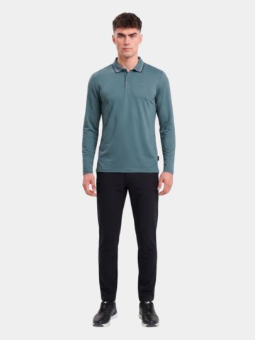 Daniel Springs Thermo Langarm Polo grün