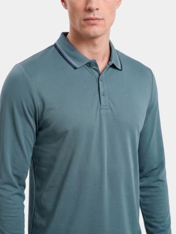 Daniel Springs Thermo Langarm Polo grün