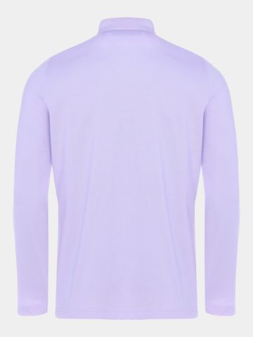 Daniel Springs 2-Tone Pique Thermo Langarm Polo lila