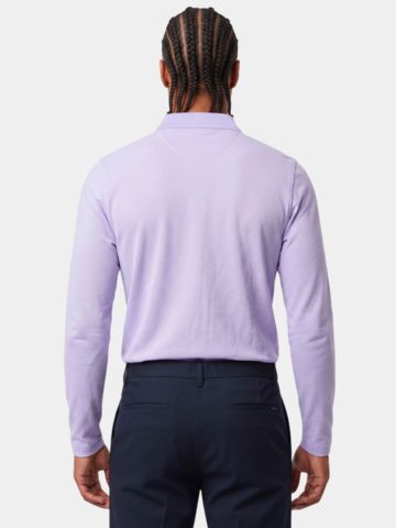 Daniel Springs 2-Tone Pique Thermo Langarm Polo lila