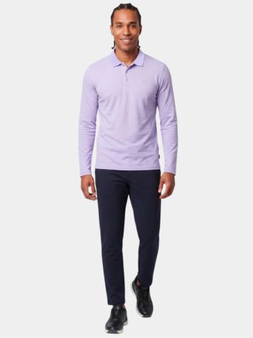 Daniel Springs 2-Tone Pique Thermo Langarm Polo lila