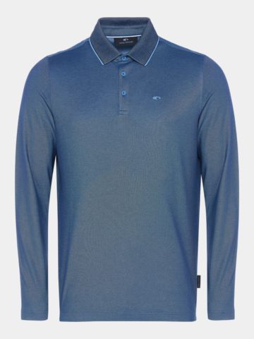 Daniel Springs 2-Tone Pique Thermo Langarm Polo denim