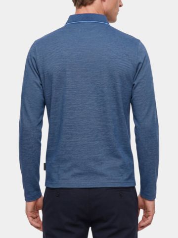 Daniel Springs 2-Tone Pique Thermo Langarm Polo denim