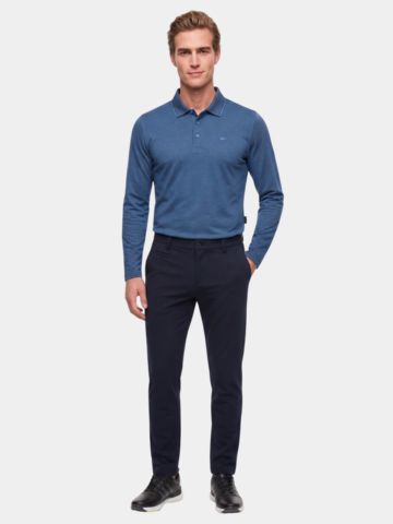 Daniel Springs 2-Tone Pique Thermo Langarm Polo denim