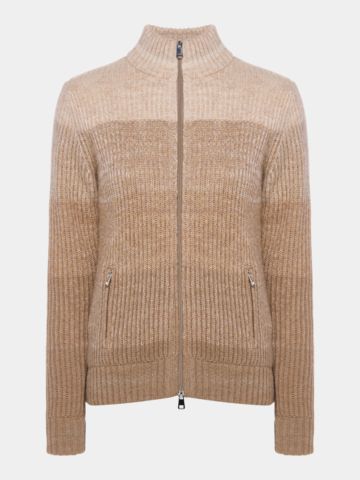 Valiente Degrade Jacke Windstopp Strick beige
