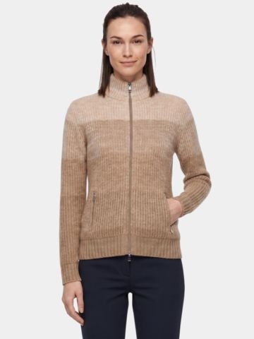 Valiente Degrade Jacke Windstopp Strick beige