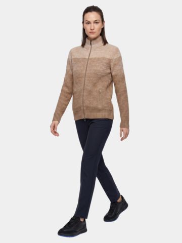 Valiente Degrade Jacke Windstopp Strick beige