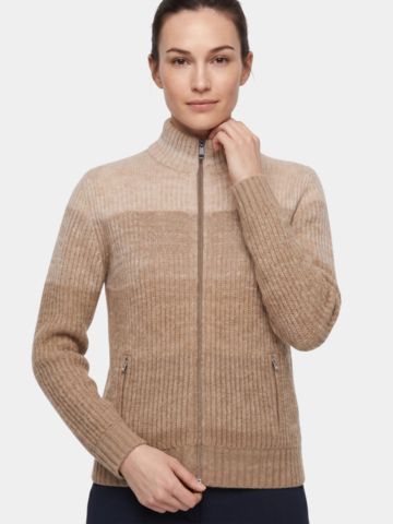 Valiente Degrade Jacke Windstopp Strick beige