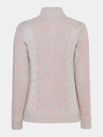 Valiente Jacke Zopf-  Windstopp Strick beige