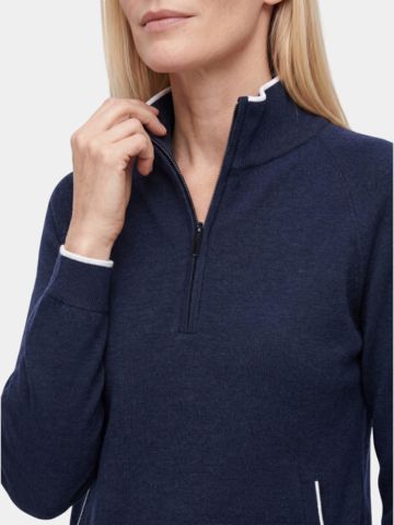 Valiente Troyer Windstopp Strick navy