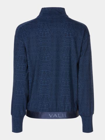 Valiente Snake Jacquard Mock Stretch Unterzieher navy