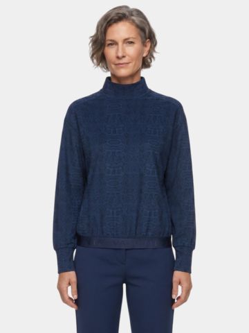 Valiente Snake Jacquard Mock Stretch Unterzieher navy