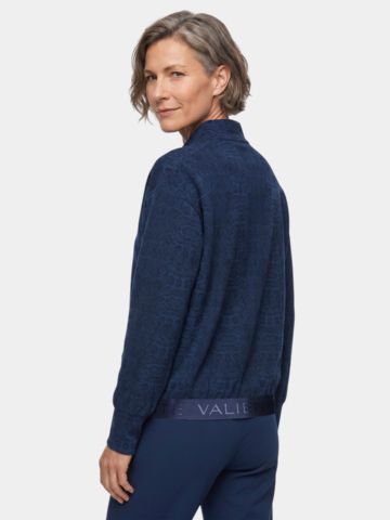 Valiente Snake Jacquard Mock Stretch Unterzieher navy