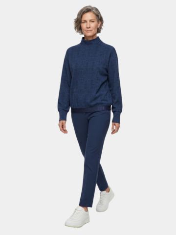Valiente Snake Jacquard Mock Stretch Unterzieher navy