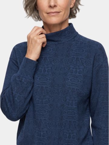 Valiente Snake Jacquard Mock Stretch Unterzieher navy