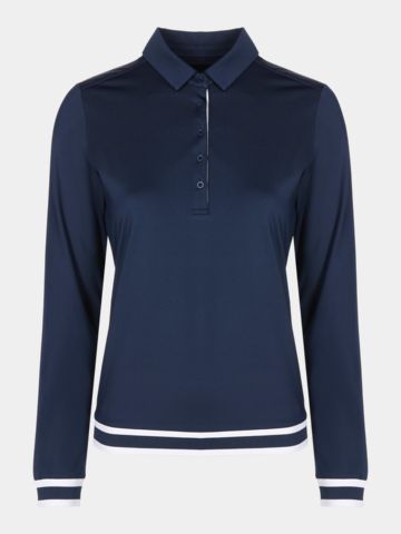 Valiente Loose Fit Langarm Polo navy