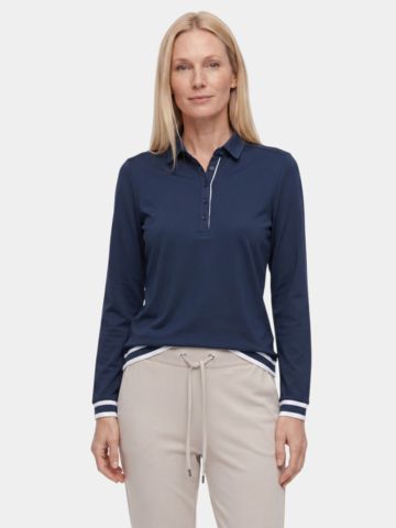 Valiente Loose Fit Langarm Polo navy