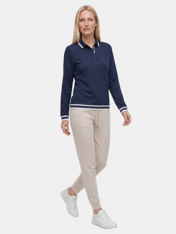 Valiente Loose Fit Langarm Polo navy