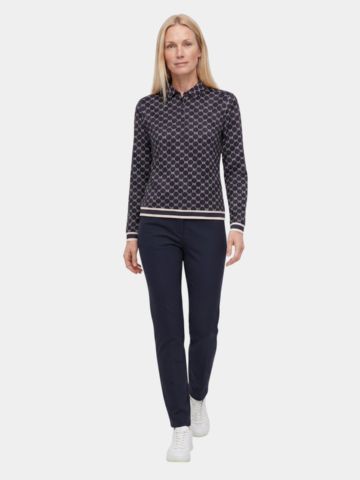 Valiente Loose Fit Langarm Polo mehrfarbig