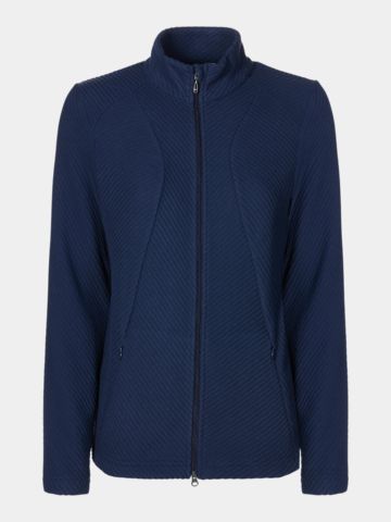Valiente Jacquard Fleece Stretch Jacke navy