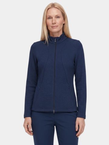 Valiente Jacquard Fleece Stretch Jacke navy