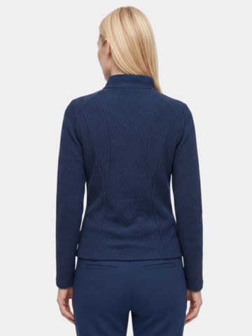 Valiente Jacquard Fleece Stretch Jacke navy