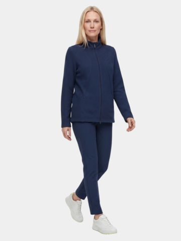 Valiente Jacquard Fleece Stretch Jacke navy
