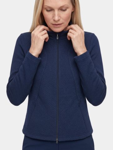 Valiente Jacquard Fleece Stretch Jacke navy
