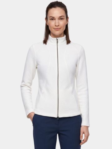 Valiente Jacquard Fleece Stretch Jacke ecru
