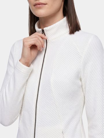 Valiente Jacquard Fleece Stretch Jacke ecru