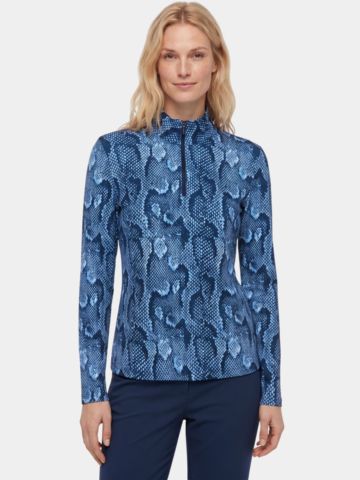 Valiente Druck 1/2 Zip Thermo Unterzieher navy