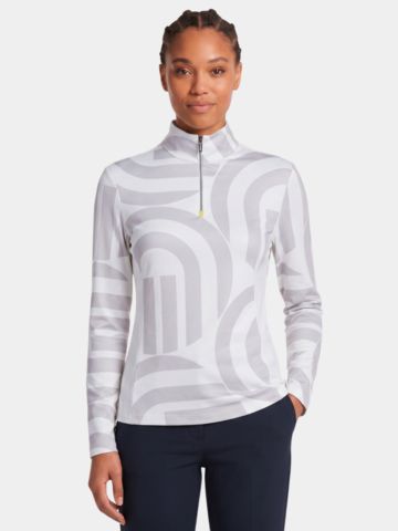 Valiente Druck 1/2 Zip Stretch Thermo Midlayer sand