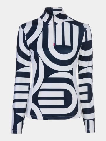 Valiente Druck 1/2 Zip Stretch Thermo Midlayer navy