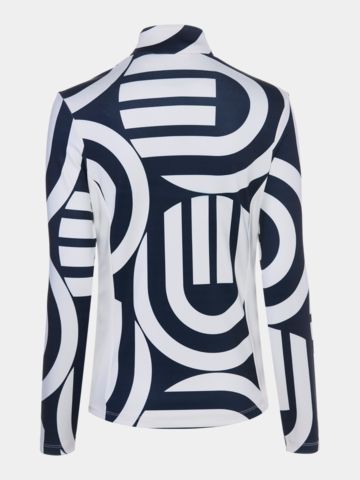 Valiente Druck 1/2 Zip Stretch Thermo Midlayer navy